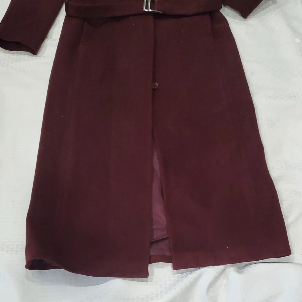 Armani Exchange Cashmere Blend  Plum  Pea  Coat  Size S - Picture 13 of 16